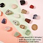20Pcs 10 Colors Nuggets Natural Gemstone No Hole/Undrilled Beads, Tumbled Stone, Chakra Healing Stones for 7 Chakras Balancing, Crystal Therapy, Meditation, Reiki, with 1Pc Rectangle Velvet Pouches