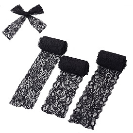 5 эластичная кружевная отделка в ярдах, кружевная лента для шитья украшения и 2 сумки 2 размеры полиамидной пряжи эластичная кружевная отделка, кружевная лента с цветочным узором