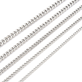 Men's 201 Stainless Steel Cuban Chain Necklace, with Lobster Claw Clasp and Jump Rings