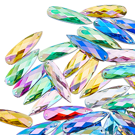 150 Pièces de breloques connecteurs en forme de larme à facettes en acrylique