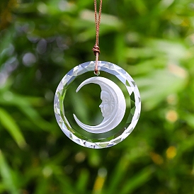 Moon Glass Hanging Suncatchers, for Home Window Garden Decorations