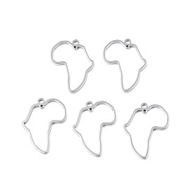 Africa Map 201 Stainless Steel Connector Charms, Laser Cut