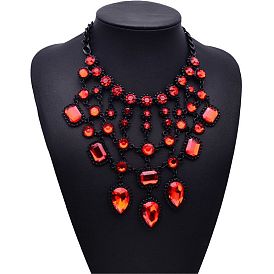 Crystal Necklace for Women - Short Lockbone Chain, Simple and Fashionable Design