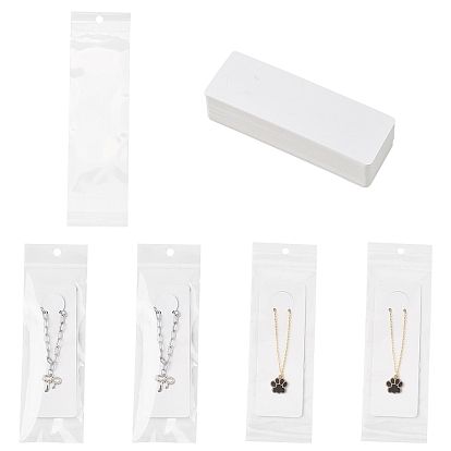 150шт. прямоугольные пустые бумажные карточки для подвесок и брелоков, с 150 целлофановыми пакетами OPP