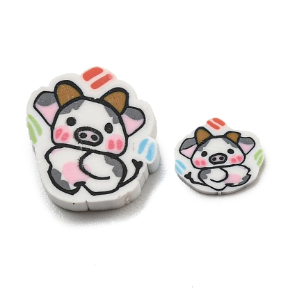 Handmade Polymer Clay Cabochons, Polymer Clay Slices for Nail Art & Phone Cases, Cattle