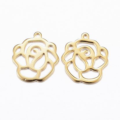 201 Stainless Steel Charms, Flower