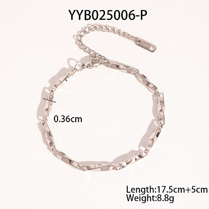 304 из нержавеющей стали цепи поворот ссылка браслеты для женщин, цвет нержавеющей стали
