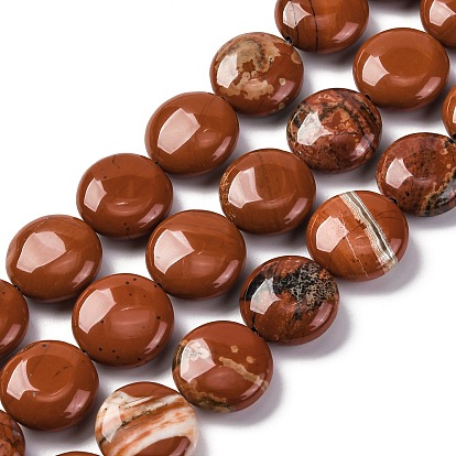 Натуральные красные яшмы бусы пряди, плоско-круглые