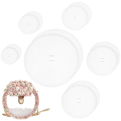12Pcs 6 Style Acrylic Basket Bottoms, Crochet Basket Base, for Knitting Supplies