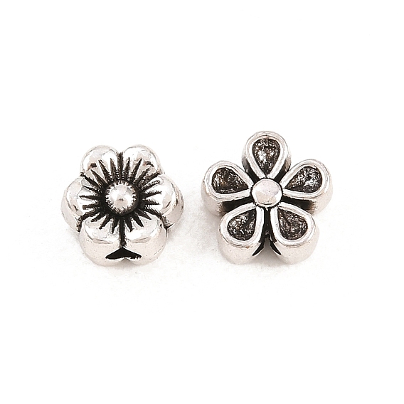 Сплавочные овальные бусины тибетского стиля , цветок, без кадмия и без свинца и без никеля