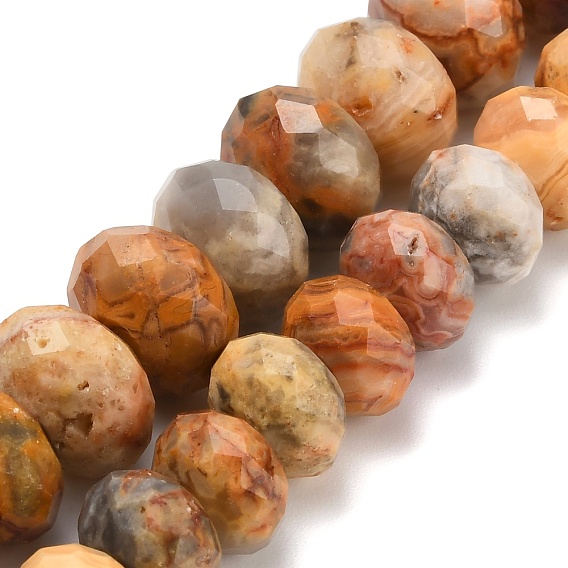 Природные сумасшедший агат бисер нитей, рондель, граненые