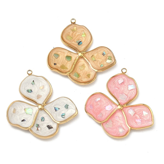 304 подвески из нержавеющей стали, с эмалью и оболочки, , вакуумное покрытие pvd, реальный 18 k позолоченный