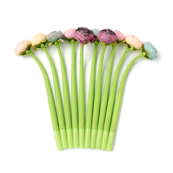 Силиконовая гелевая ручка, 0.5 нейтральное перо мм, для школы, домашнего офиса, канцелярского магазина, форма камелии