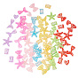 Resin Cabochons, with Shell Chip, Candy & Bowknot & Heart & Mermaid Tail & Starfish