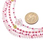 4Pcs 4 Style Smiling Face Flower Acrylic & Glass Seed Beaded Necklaces Set for Women