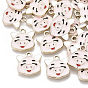Alloy Enamel Pendants, Light Gold, Piggy Head Charms