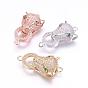 Brass Micro Pave Cubic Zirconia Links, Leopard