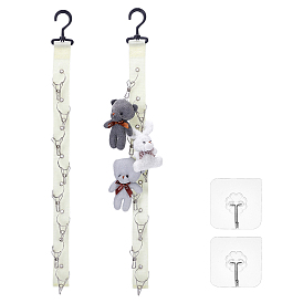 Sangle de présentation en nylon pour peluche, avec clips en acier inoxydable
