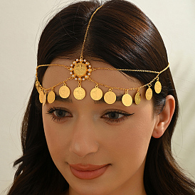 Элегантные украшения для волос из цинкового сплава в виде кисточки из старинной монеты, латунные цепочки для женщин, праздничная и вечерняя одежда