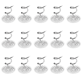 60шт. прозрачные акриловые плоские круглые железные заклепки, булавки для обивки кровати