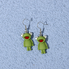 European and American Fashion Frog Pendant Earrings - Cute, Simple Design, Stylish.