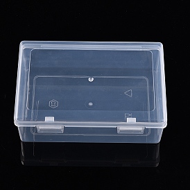 Boîtes de rangement rectangulaires en plastique avec couvercle à charnière, coffret à bijoux pour petits objets, stockage de bijoux