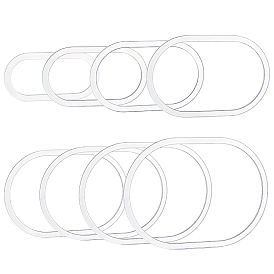 8Pcs Acrylic Template, Oval