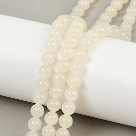 Природного зеленого нефрита нитей бисера, круглые