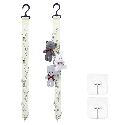 Sangle de présentation en nylon pour peluche, avec clips en acier inoxydable