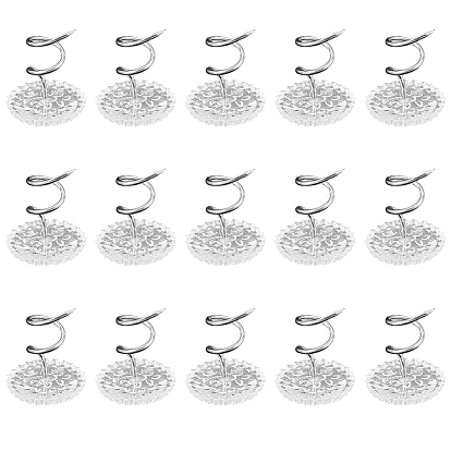 60шт. прозрачные акриловые плоские круглые железные заклепки, булавки для обивки кровати