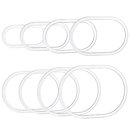 8Pcs Acrylic Template, Oval
