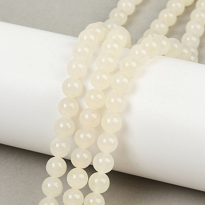 Природного зеленого нефрита нитей бисера, круглые