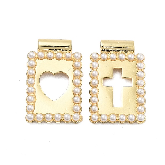 Латунные подвески, с абс пластмассовой имитационной жемчужиной, долговечный, без кадмия и без свинца, реальный 18 k позолоченный