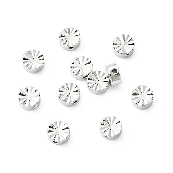 SHEGRACE Brass Beads, Cadmium Free & Nickel Free & Lead Free, Textured Flat Round