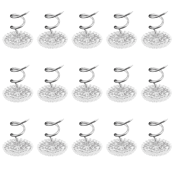 60шт. прозрачные акриловые плоские круглые железные заклепки, булавки для обивки кровати