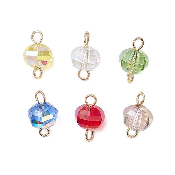 304 подвески-соединители из нержавеющей стали с открытыми соединительными кольцами и стеклянными бусинами