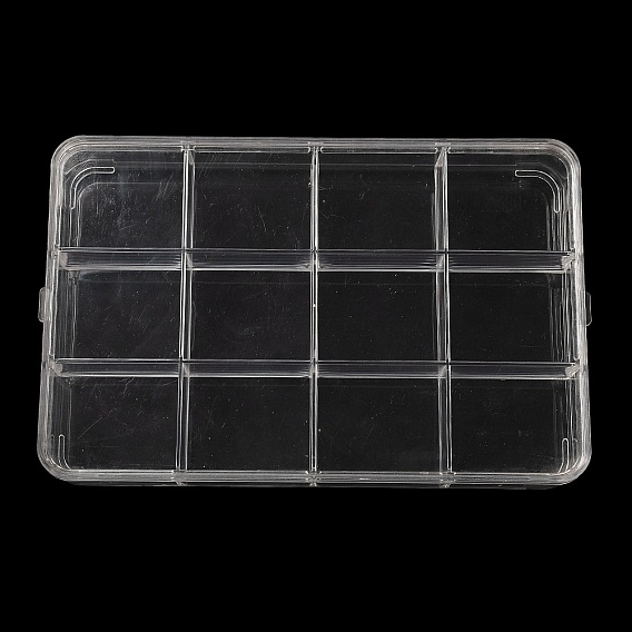 12 прозрачные пластиковые коробки для хранения бусин с сеткой и крышкой., прямоугольные