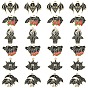 24Pcs 6 Styles Halloween Alloy Enamel Pendants, Light Gold, Bat Charms
