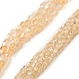 Natural Lemon Quartz(Heated) Beads Strands, Flat Round, Faceted
