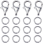 4 шт. 925 застежки-лобстеры из стерлингового серебра и 20 шт. открытые соединительные кольца