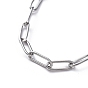 304 Stainless Steel Paperclip Chain Necklaces, with Toggle Clasps