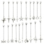 20Pcs Star Alloy Pendant Decorations, with 304 Stainless Steel Lobster Claw Clasps