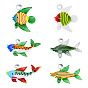 Handmade Lampwork Pendants, Fish Charms
