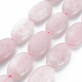 Naturel a augmenté perles de quartz brins, ovale