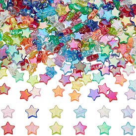 900шт 12 стили экологически чистые прозрачные акриловые бусины, звезда, AB цвет