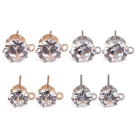 Brass Micro Pave Cubic Zirconia Earrings Fings