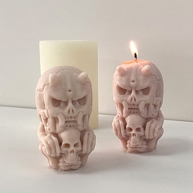 Хэллоуин череп сделай сам пищевые силиконовые формы для свечей, формы для ароматерапевтических свечей, формы для изготовления ароматических свечей