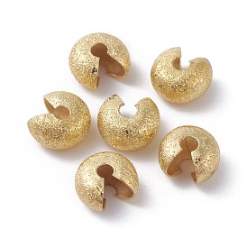 Textured Brass Crimp Beads Covers