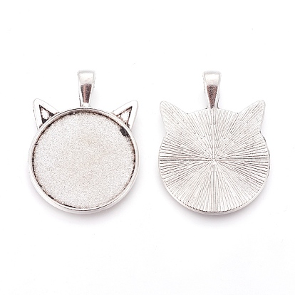 Configuración de cabujón colgante de gatito de aleación, cabeza de gato