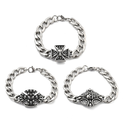 304 цепи для крепления на панцире из нержавеющей стали, крест с черепом